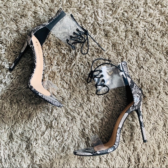 Miss Lola Shoes - Miss Lola// snake print heels size 8